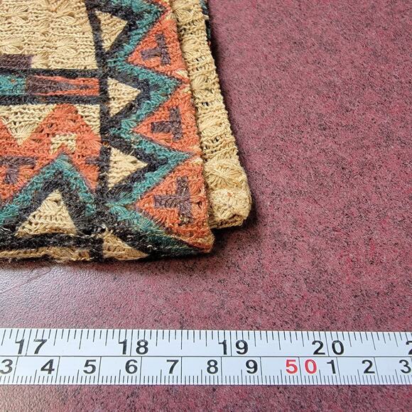 Western Aztec Native American Cropped Tunic Shirt Womens S Gossip Girl Cowgirl - Picture 10 of 11